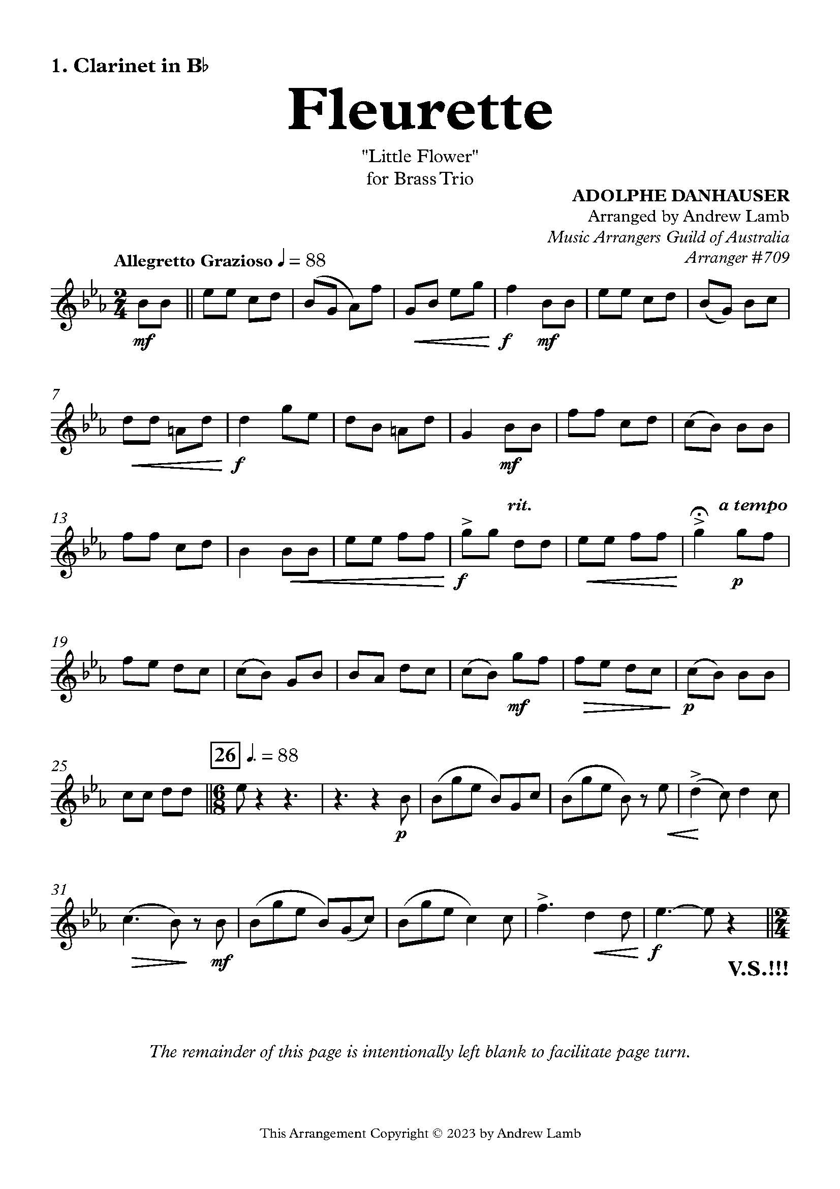 Adolphe Danhauser | Fleurette | for Clarinet Trio Adolphe Danhauser | Fleurette | for Clarinet Trio - Image 2