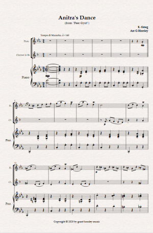 Anitra’s Dance (from Peer Gynt) for Flute, Clarinet and Piano
