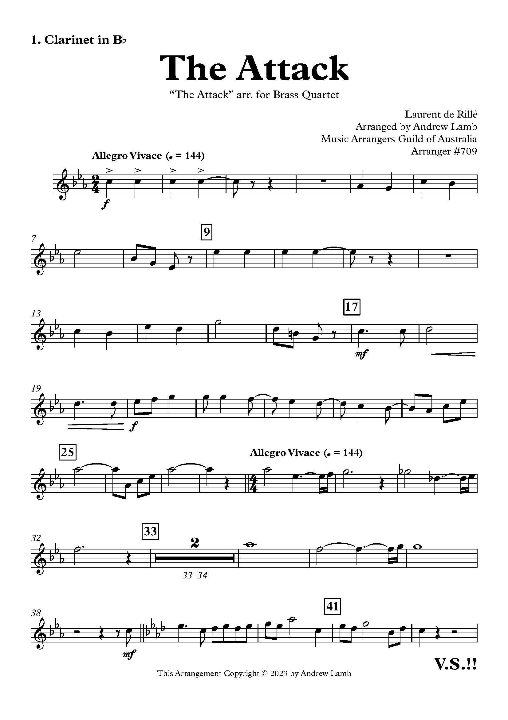 Laurent de Rillé | L'Assaut | for Clarinet Quartet - Image 2