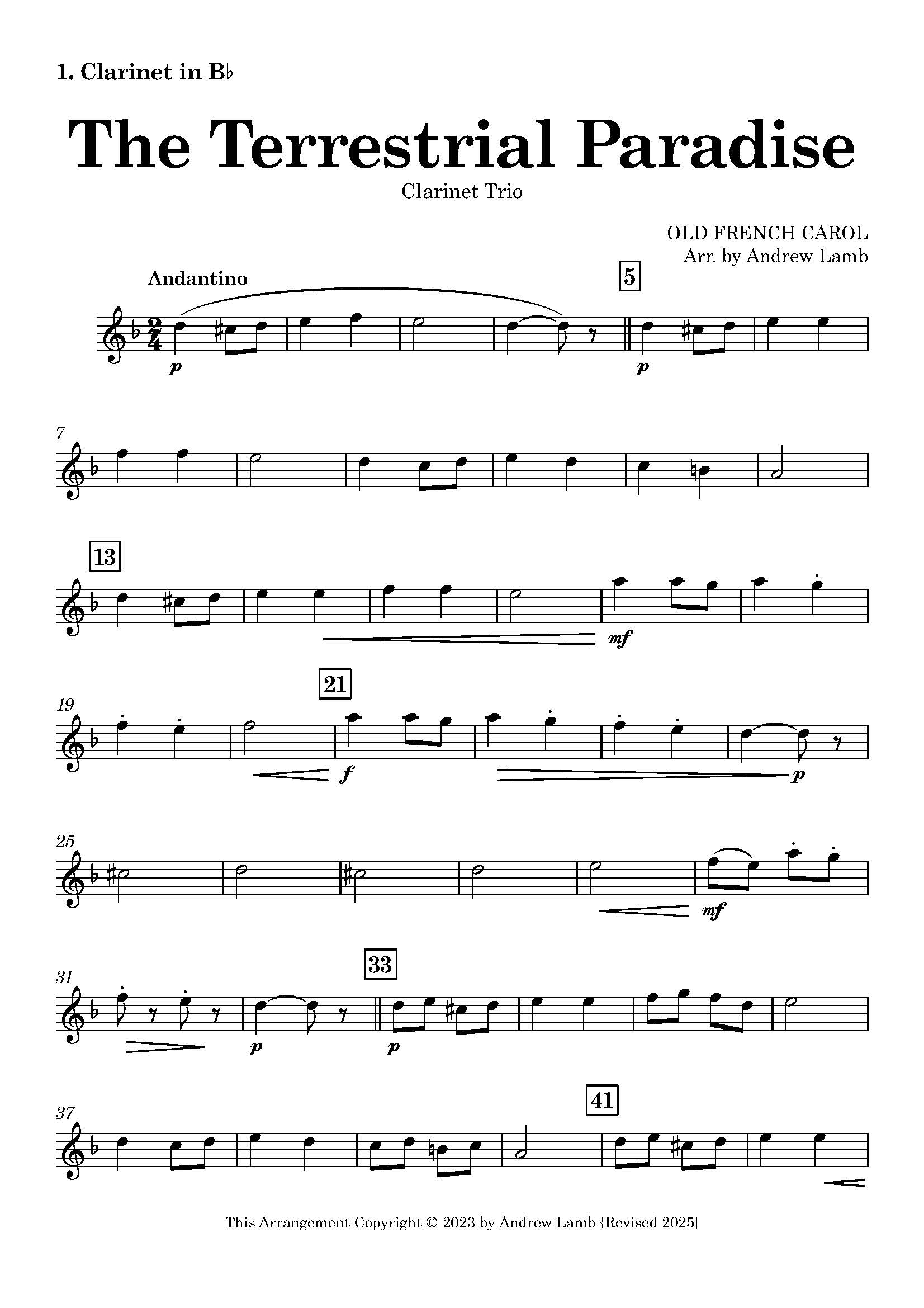 OLD FRENCH CAROL | Le Paradis Terrestre | Clarinet Trio OLD FRENCH CAROL | Le Paradis Terrestre | Clarinet Trio - Image 2