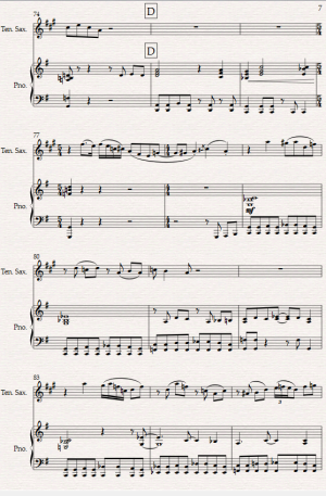 Downtown. A Jazz-Boogie for Tenor Sax and Piano