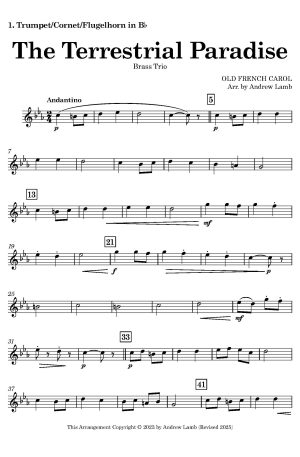 OLD FRENCH CAROL | Le Paradis Terrestre | Brass Trio