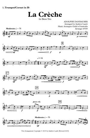 ADOLPHE DANHAUSER | La Crèche | for Brass Trio
