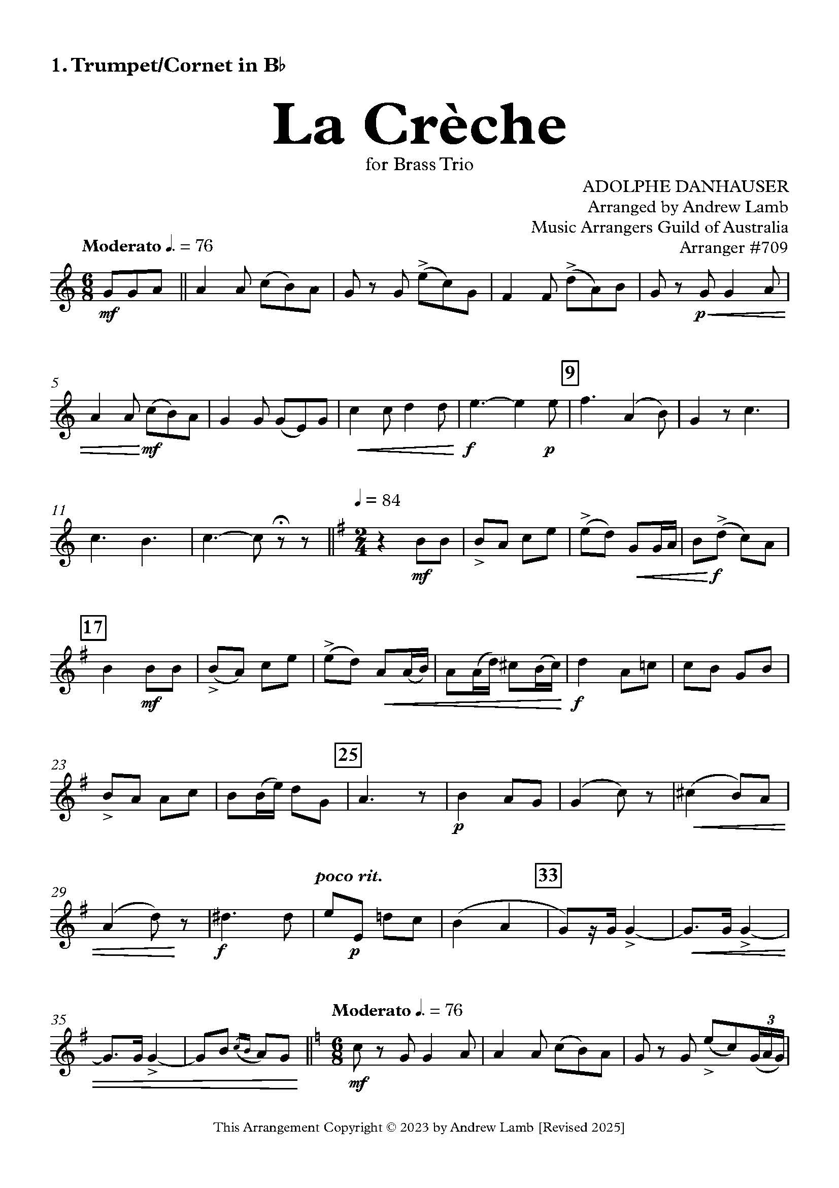 ADOLPHE DANHAUSER | La Crèche | for Brass Trio ADOLPHE DANHAUSER | La Crèche | for Brass Trio - Image 2