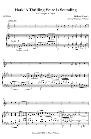 Hark! A Thrilling Voice Is Sounding, for Trumpet and Organ