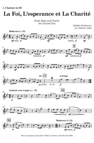 Adolphe Danhauser | La Foi, L’Espérance et la Charité | for Clarinet Trio