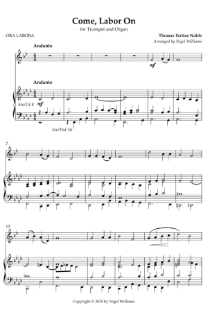 Come, Labor On, for Trumpet & Organ