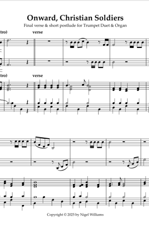 Onward, Christian Soldiers, for Trumpet Duet & Organ