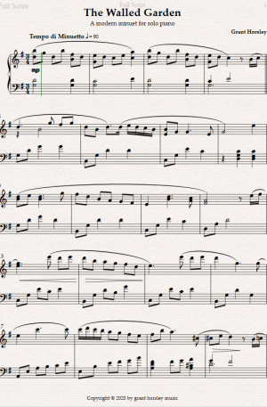 The Walled Garden. A Modern Minuet for Solo Piano.