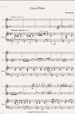 Circus Polka for Flute Duet and Piano.