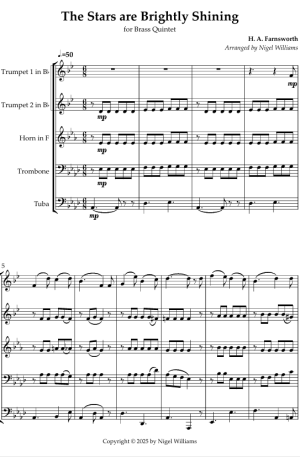 The Stars are Brightly Shining, for Brass Quintet