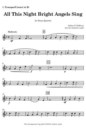 Arthur Sullivan | All This Night Bright Angels Sings | for Brass Quartet