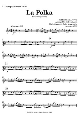 Alphonse Lafitte | La Polka | for Trumpet Trio