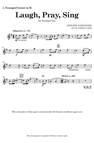 Adolphe Danhauser | Laugh, Pray, Sing | for Trumpet Trio