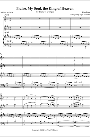 Praise, My Soul, the King of Heaven, for trumpet & organ