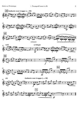 Adolphe Danhauser | Salut au Primtemps | for Trumpet Trio