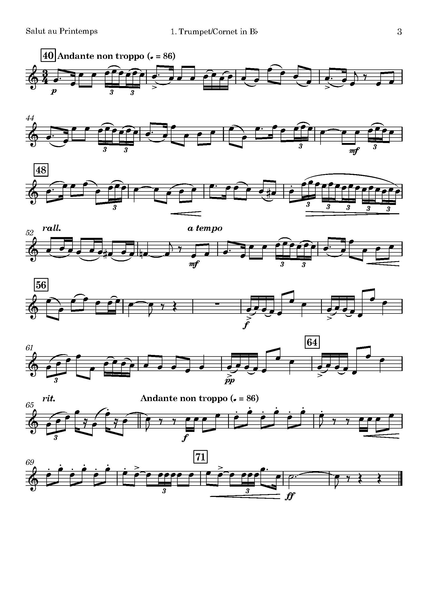 Adolphe Danhauser | Salut au Primtemps | for Trumpet Trio - Image 3