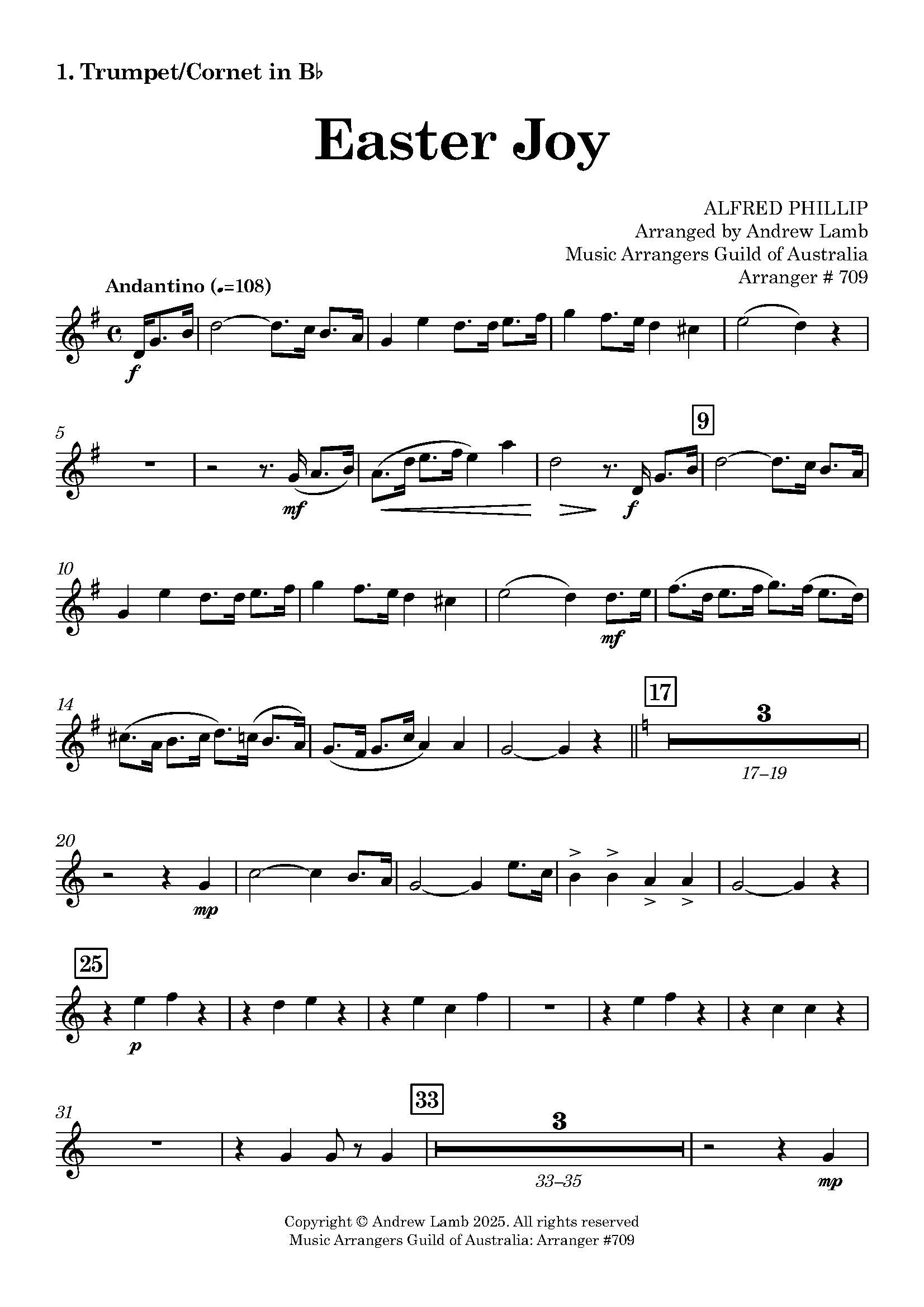 ALFRED PHILLIP | Easter Joy | for Brass Quintet - Image 2