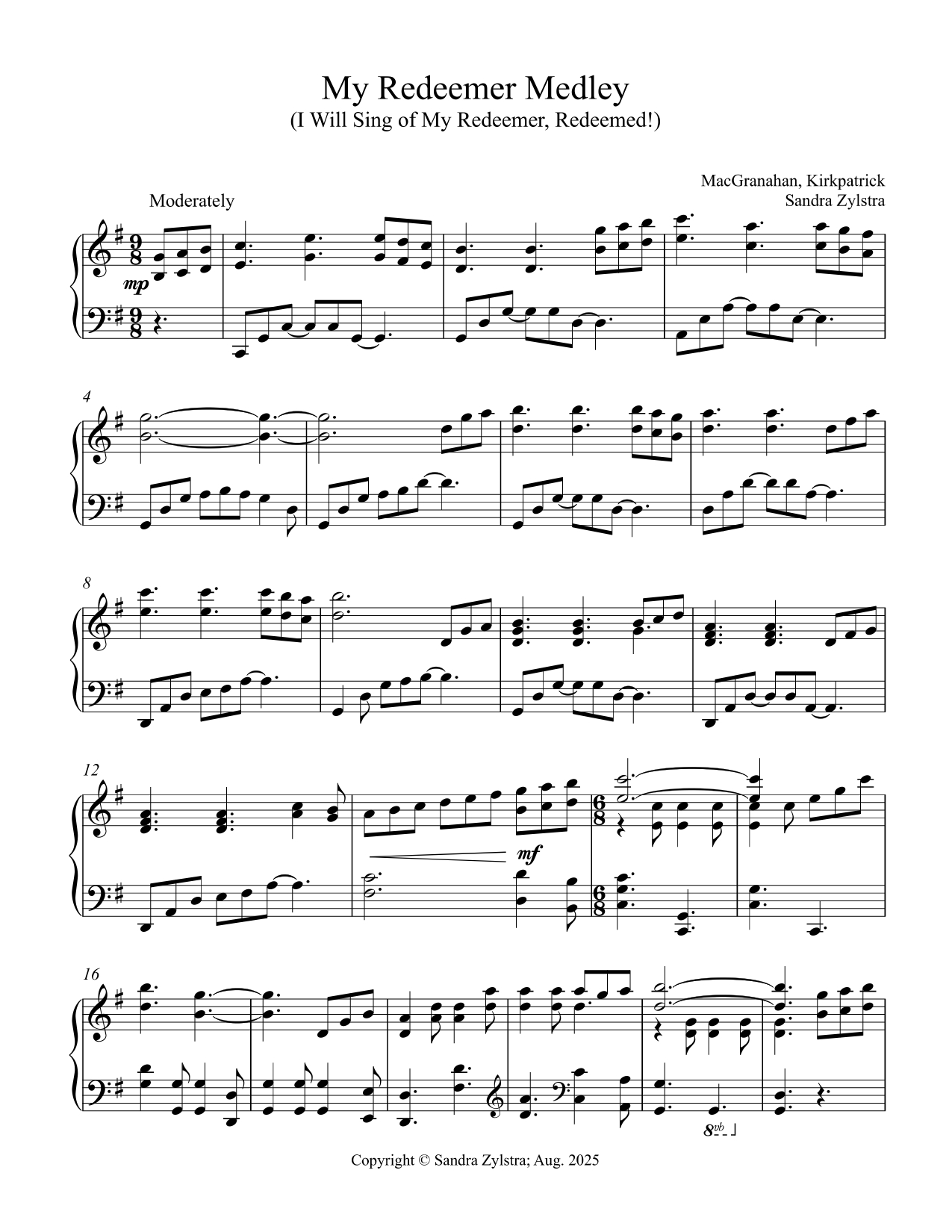 My Redeemer Medley (intermediate piano solo) - Image 2