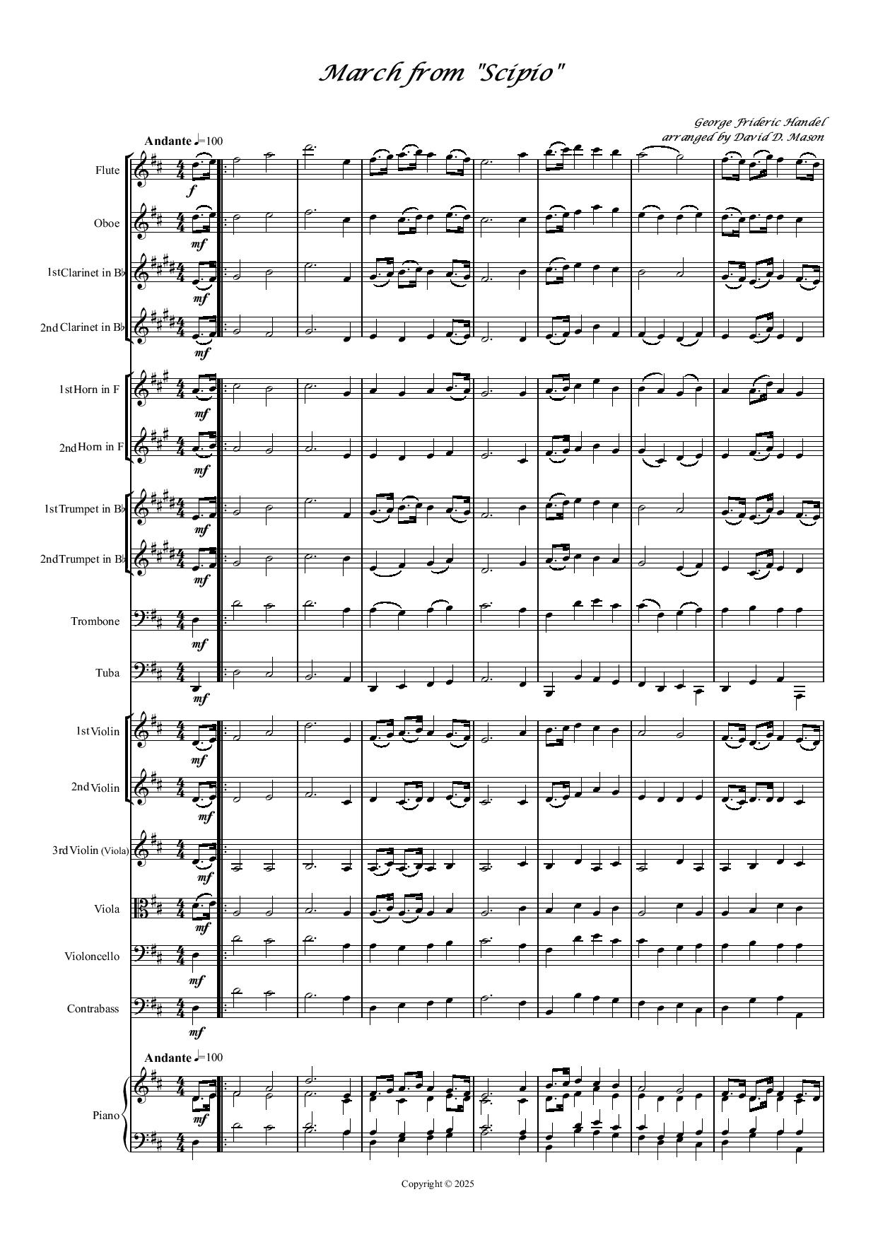 March from "Scipio"- Chamber Orchestra - Image 2