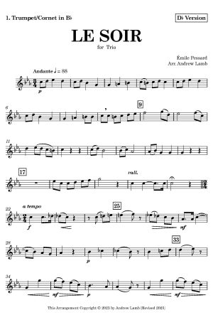 Émile Pessard | Le Soir | for Trumpet Trio