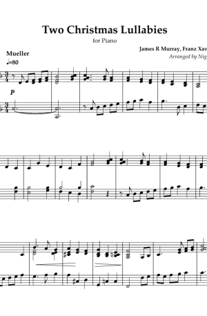 Two Christmas Lullabies, for Piano solo
