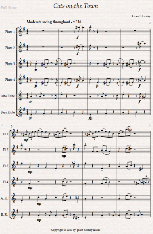 Cats on the Town. Original for Flute Choir.
