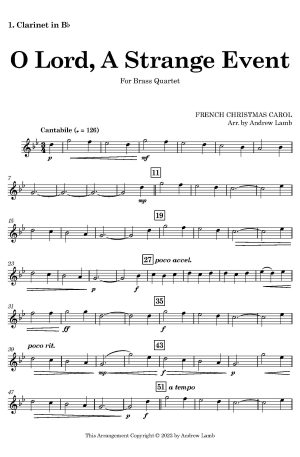 O Lord, A Strange Event (for Clarinet Quartet)