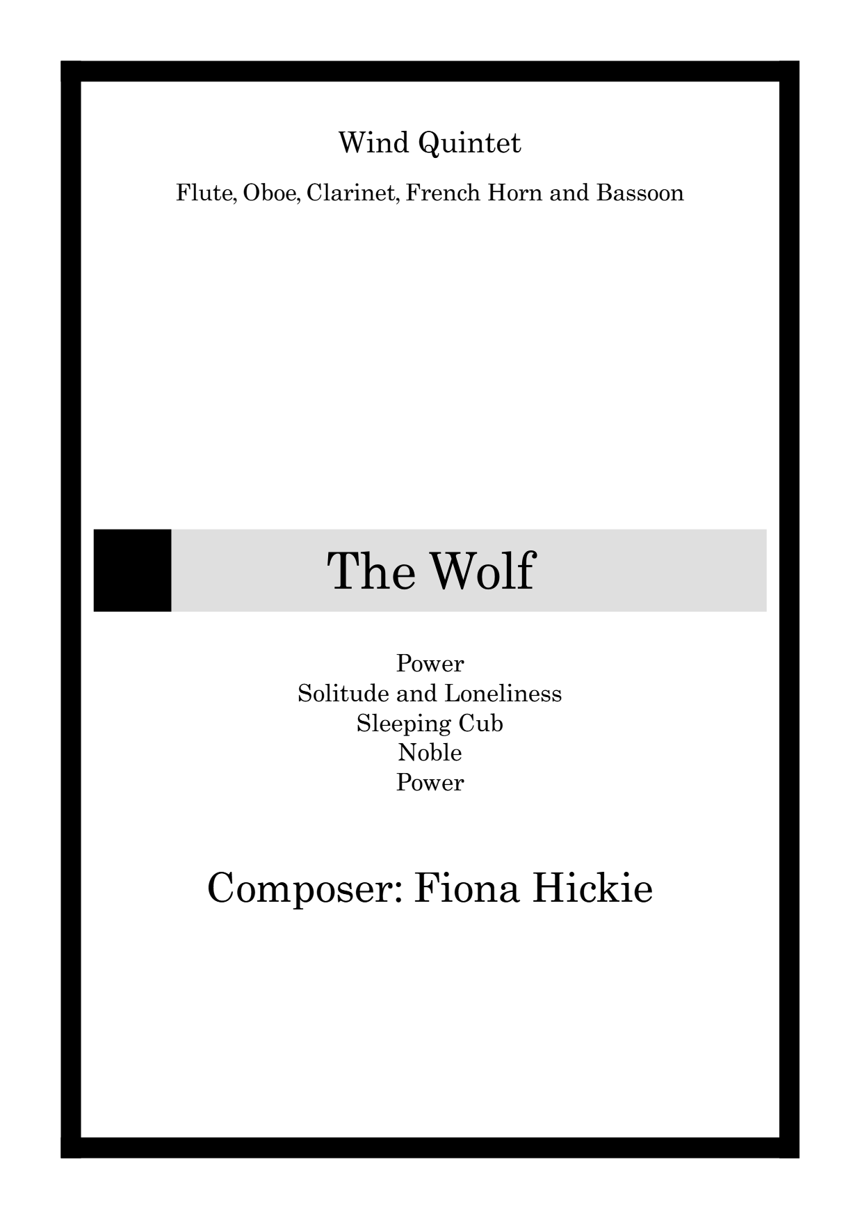 The Wolf: Wind Quintet 01 Full score The Wolf 001 1 2