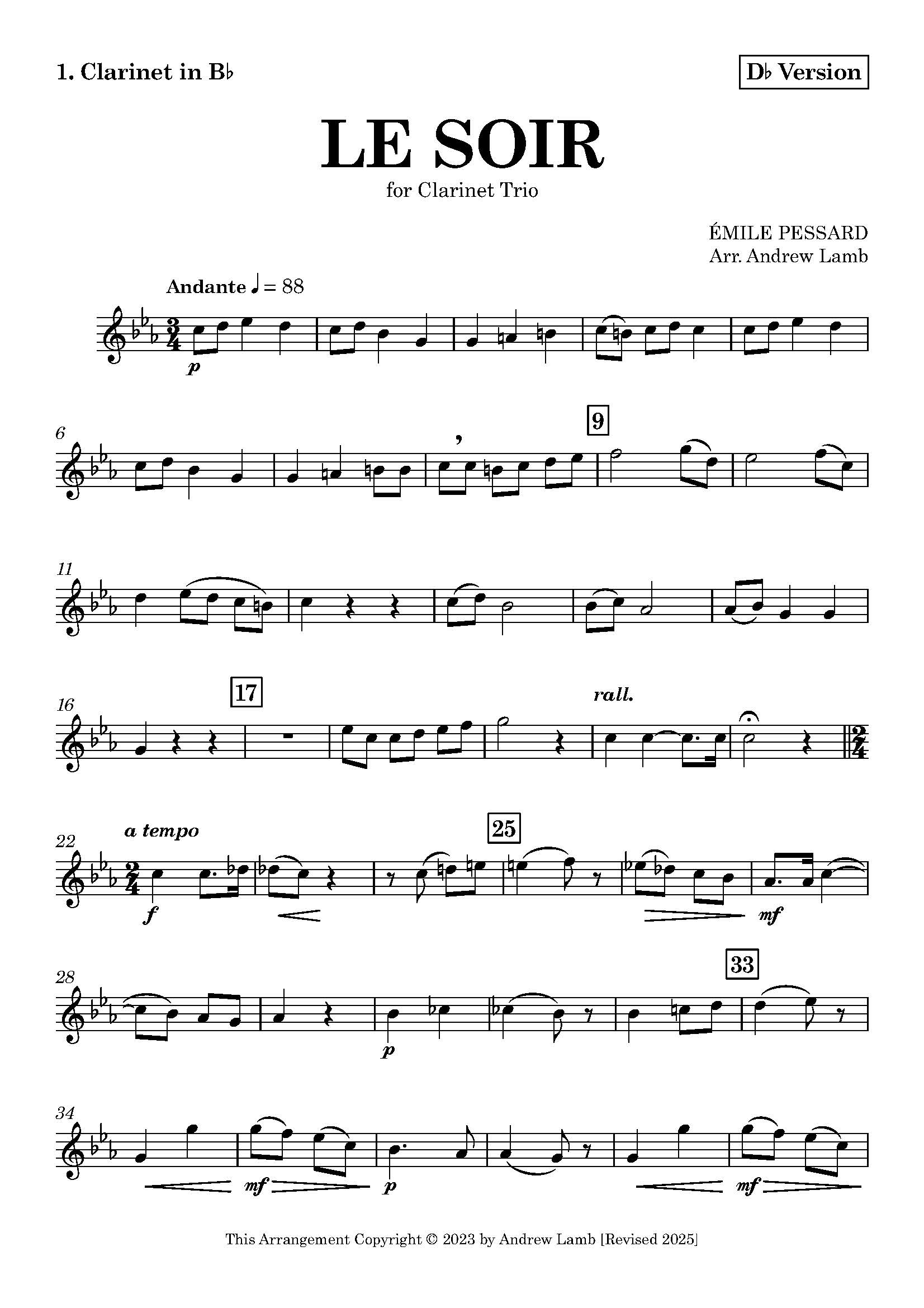 Émile Pessard | Le Soir | for Clarinet Trio Émile Pessard | Le Soir | for Clarinet Trio - Image 2