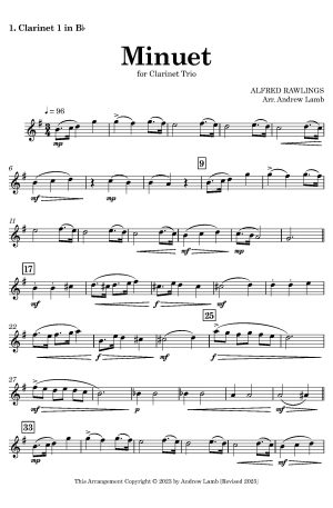 Minuet (arr. for Clarinet Trio)