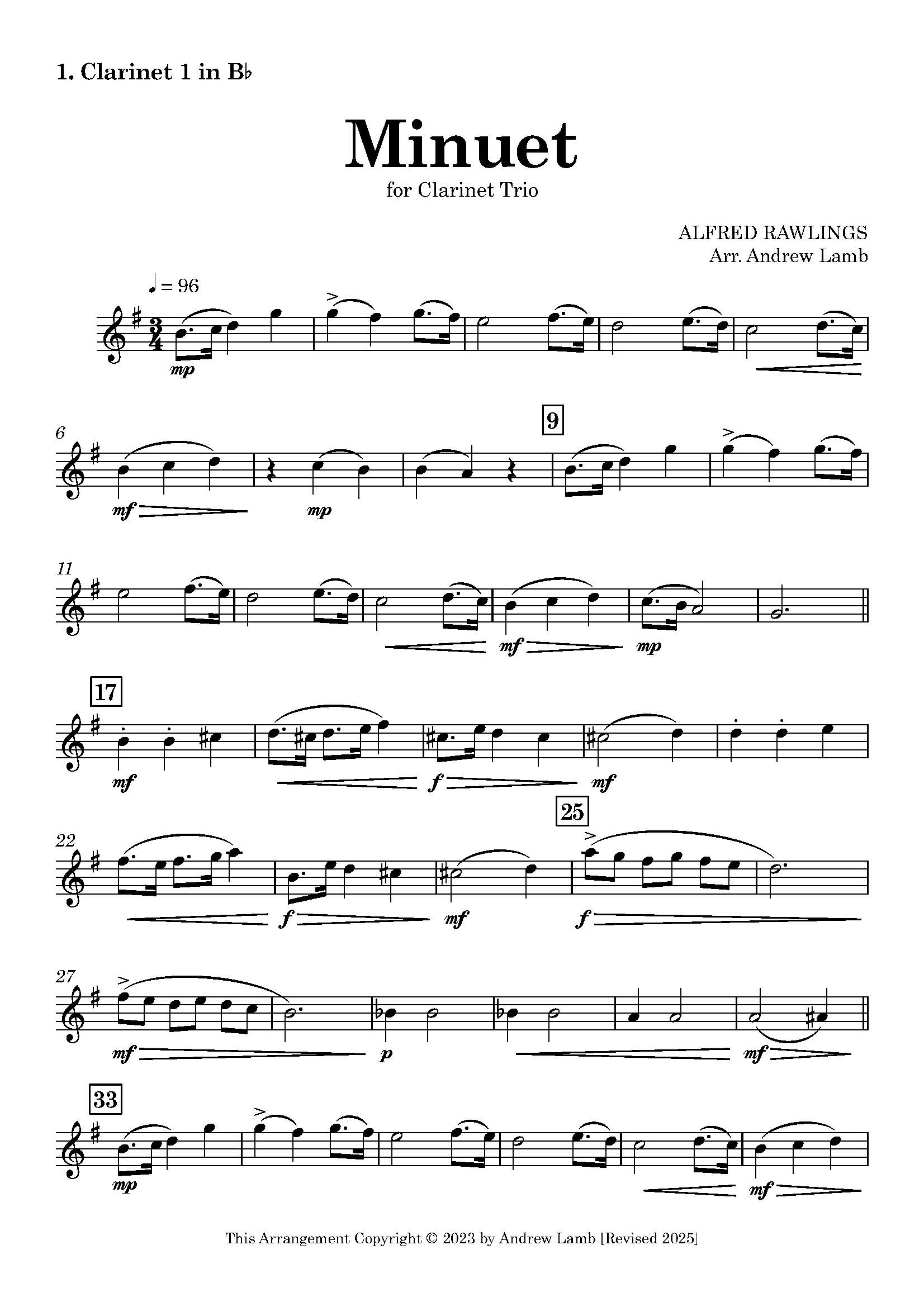 Minuet (arr. for Clarinet Trio) - Image 2
