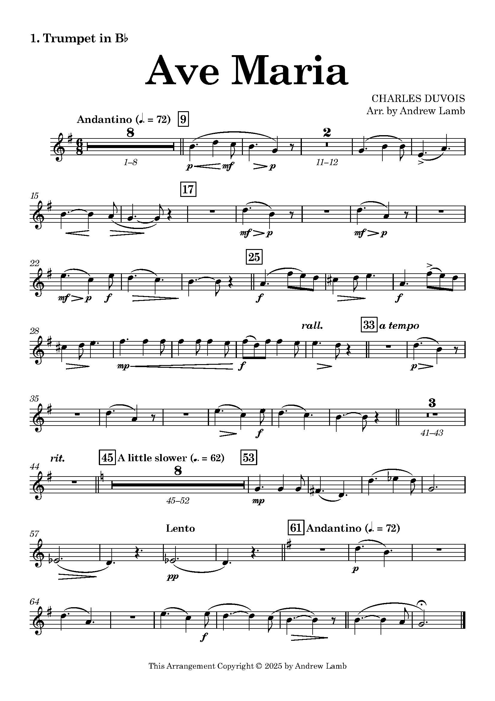 Charles DUVOIS | Ave Maria | for Brass Trio - Image 2