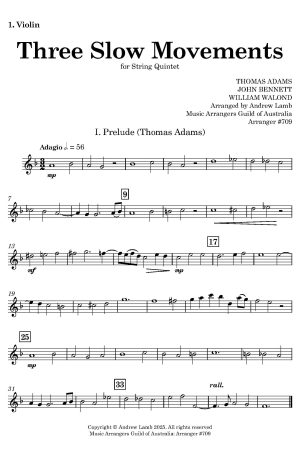 New Releases VARIOUS | Three Slow Movements | for String Quartet