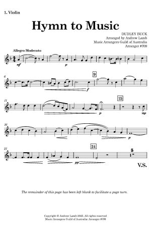 Dudley BUCK | Hymn to Music | for String Quintet