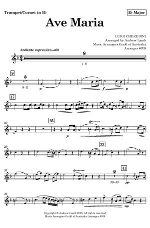 LUIGI CHERUBINI | Ave Maria | for Bb, C and B.C. Brass Instruments