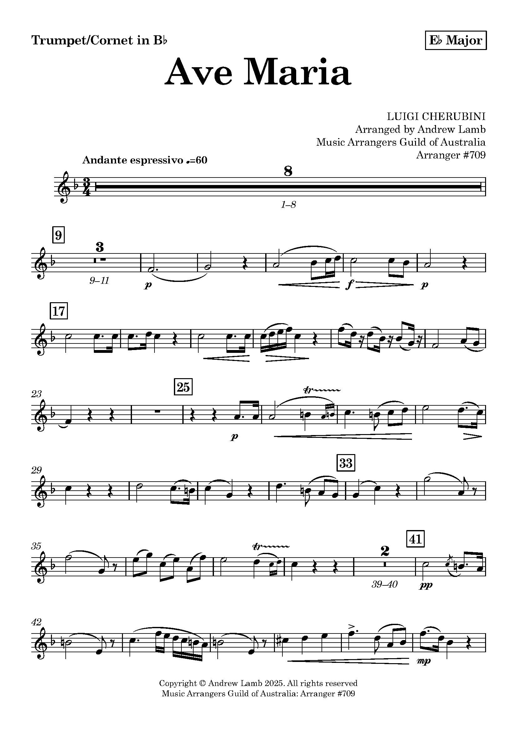 LUIGI CHERUBINI | Ave Maria | for Bb, C and B.C. Brass Instruments - Image 2