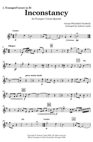 George CHADWICK | Inconstancy | for Trumpet Quartet