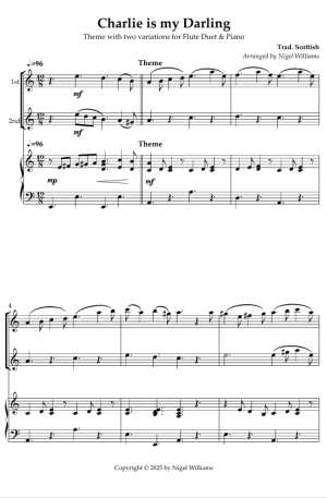 New Releases Charlie is my Darling, for Flute Duet & Piano