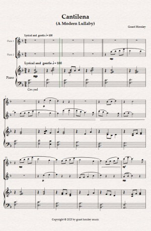 Cantilena. (A Modern Lullaby) for Flute Duet and Piano.