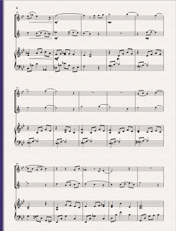 Cantilena. (A Modern Lullaby) for Flute, Clarinet and Piano. - Image 3