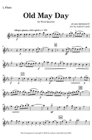 New Releases Jules BENEDICT | Old May Day | for Wind Quartet