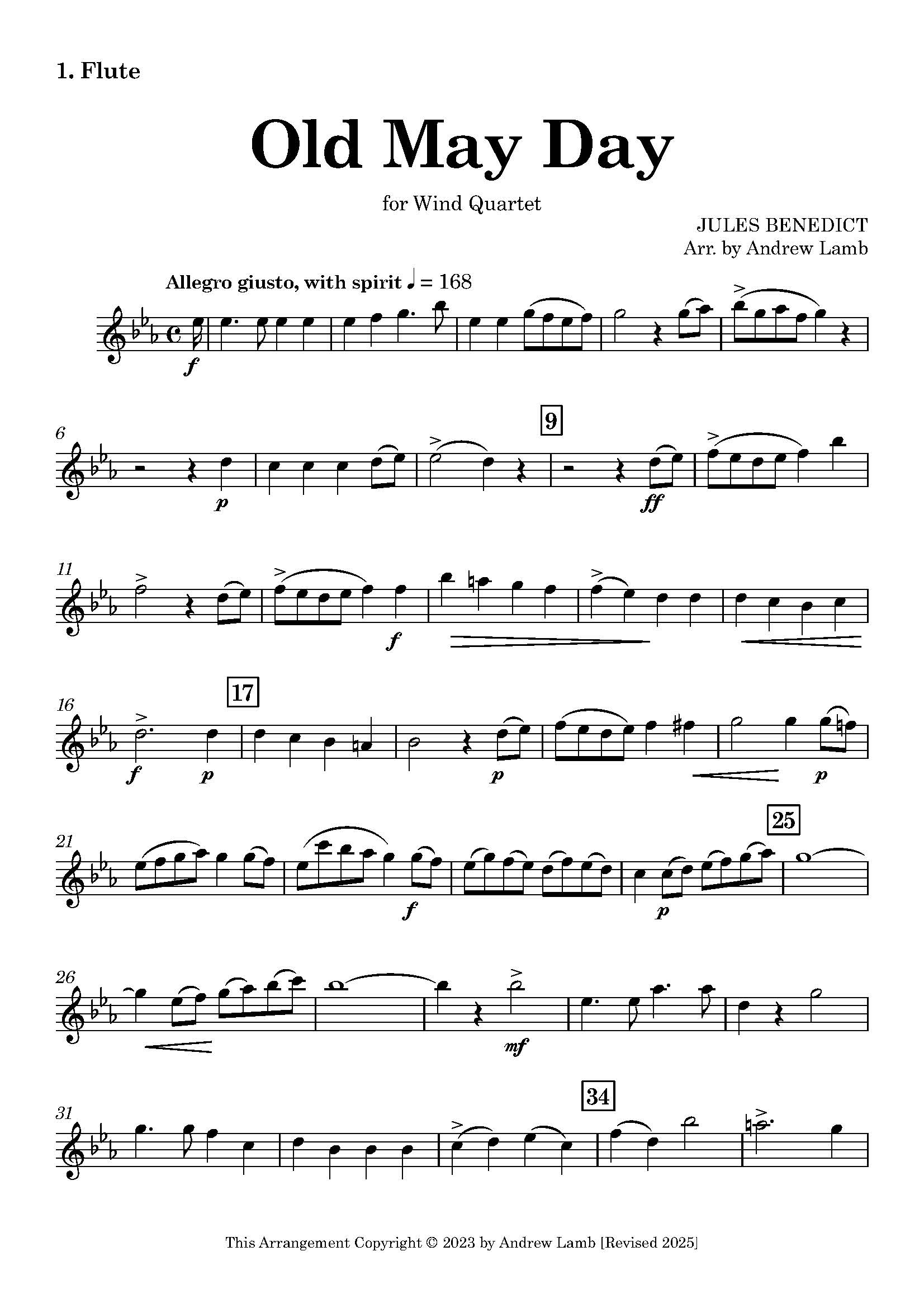 Jules BENEDICT | Old May Day | for Wind Quartet Jules BENEDICT | Old May Day | for Wind Quartet - Image 2