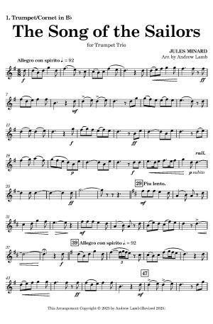 Jules MINARD | Le Chant Des Matelots | for Trumpet Trio