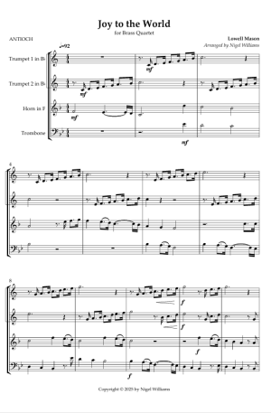 Joy to the World, for brass quartet