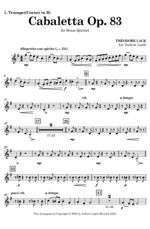 Théodore Lack | Cabaletta, Op. 83 | Brass Quintet