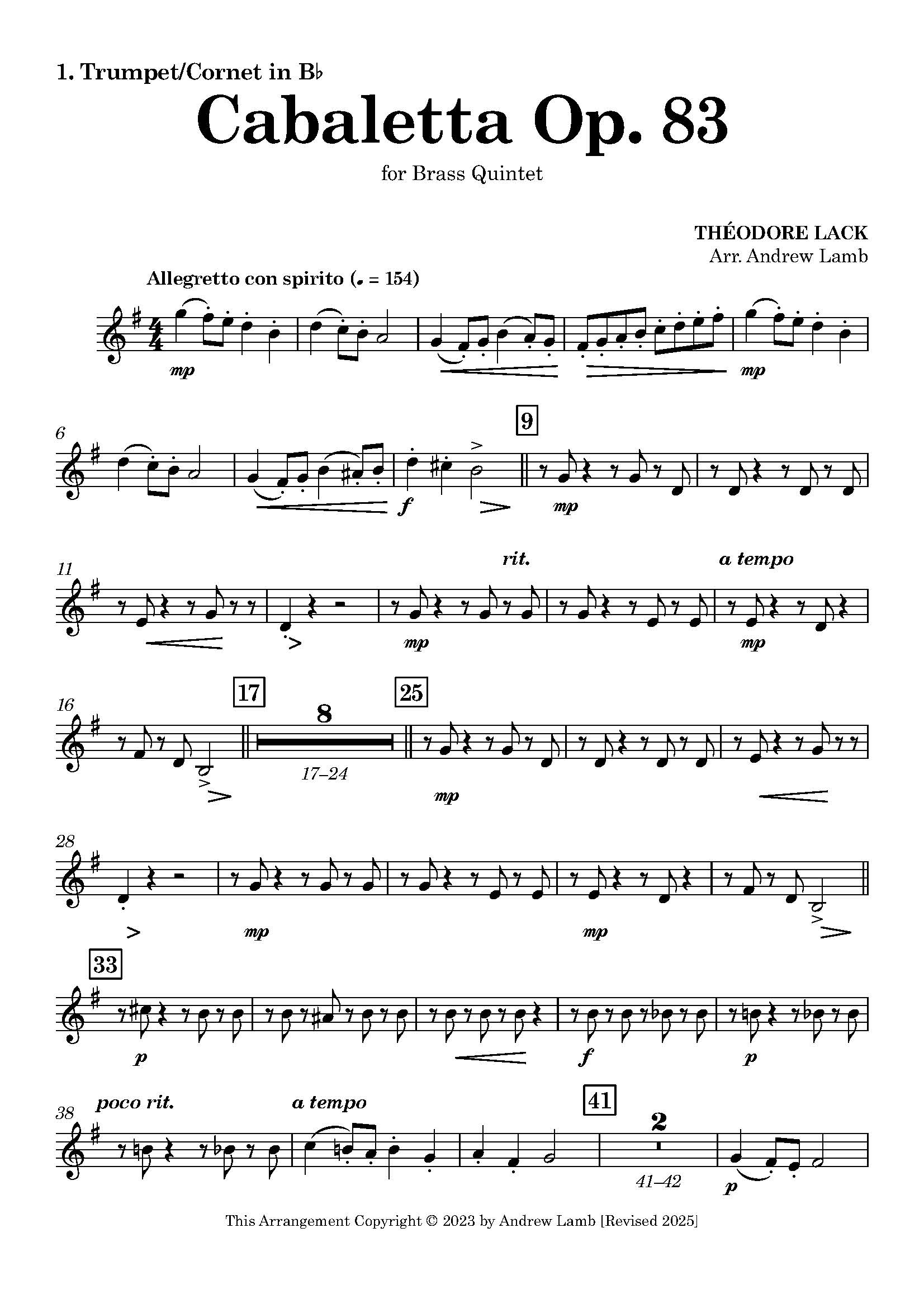 Théodore Lack | Cabaletta, Op. 83 | Brass Quintet - Image 2