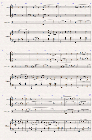 Christmas Waltz. For Mixed Quartet ( 2 Flutes, Cello and Piano.)