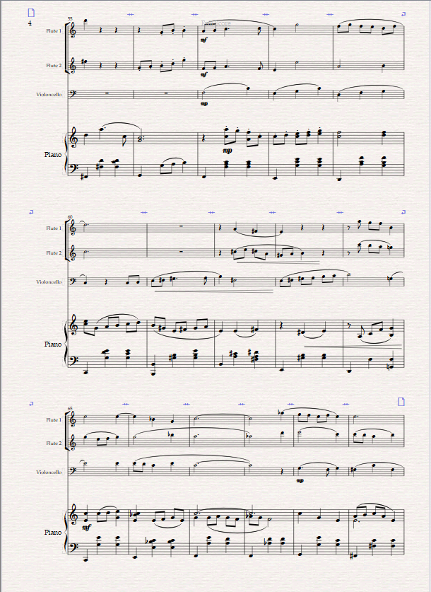 Christmas Waltz. For Mixed Quartet ( 2 Flutes, Cello and Piano.) - Image 3
