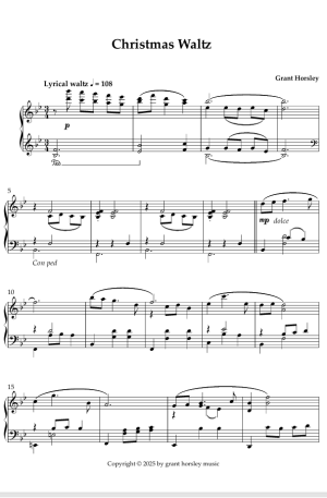 New Releases Christmas Waltz. For Solo Piano